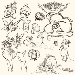 Forest creatures sketchdump